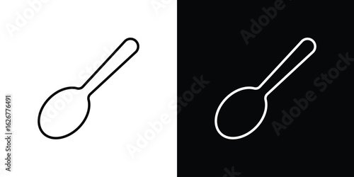 Spoon icon, outline vector sign, logo design download