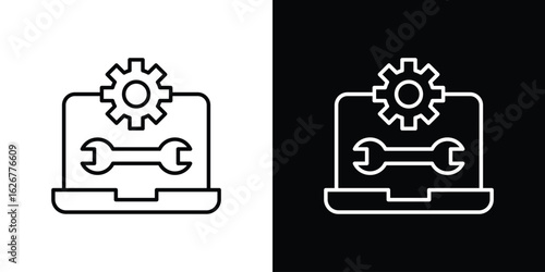 Software Engineering icon, outline vector sign, logo design download