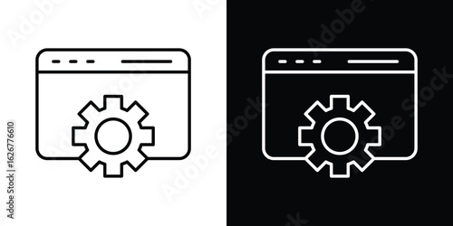 Software icon, outline vector sign, logo design download