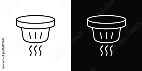 Smoke detector icon, outline vector sign, logo design download