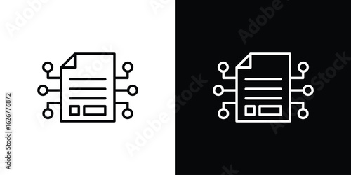 Smart contract icon, outline vector sign, logo design download