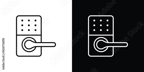Smart lock icon, outline vector sign, logo design download