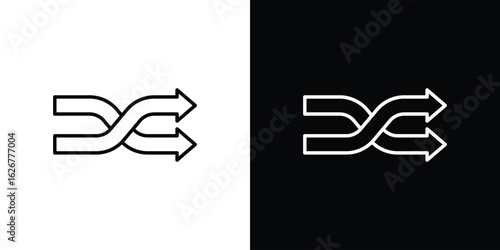 Shuffle icon, outline vector sign, logo design download