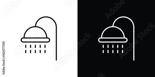 Shower Head icon, outline vector sign, logo design download