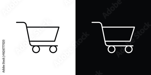 Shopping cart icon, outline vector sign, logo design download