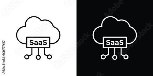 SaaS icon, outline vector sign, logo design download