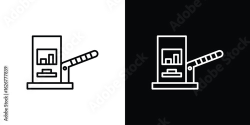 Road toll icon, outline vector sign, logo design download