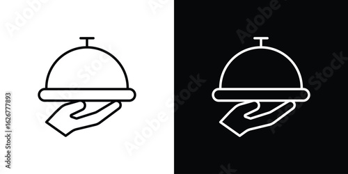 Restaurant Tray icon, outline vector sign, logo design download