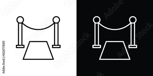 Red carpet icon, outline vector sign, logo design download