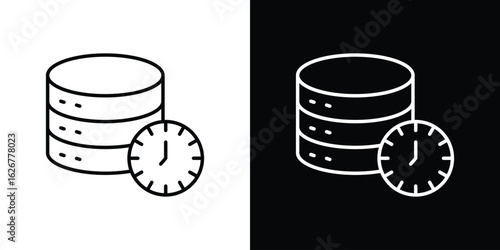 Real time data icon, outline vector sign, logo design download