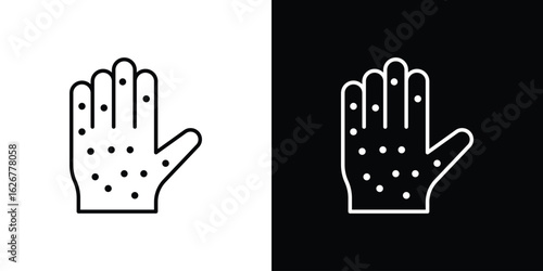 Rash hand icon, outline vector sign, logo design download