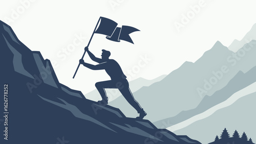 Silhouette of a Mountain Climber