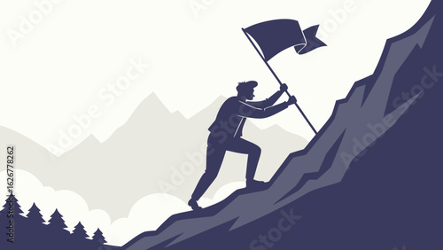 Silhouette of a Mountain Climber