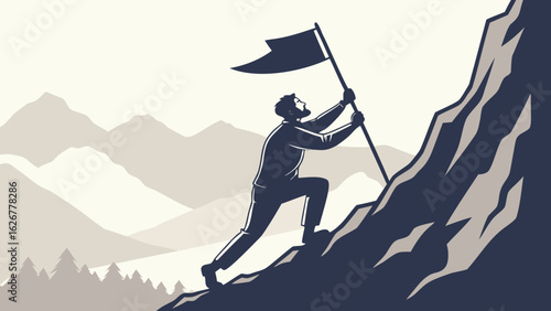 Silhouette of a Mountain Climber