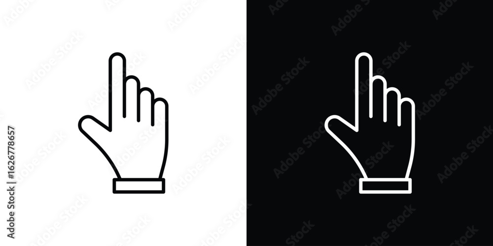 Fototapeta premium Pointing hand icon, outline vector sign, logo design download