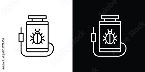 Pesticide icon, outline vector sign, logo design download