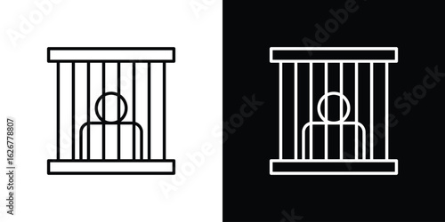 Prison icon, outline vector sign, logo design download
