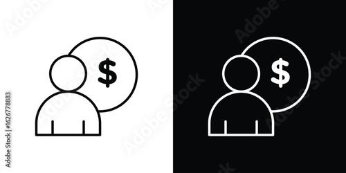 Personal loan icon, outline vector sign, logo design download