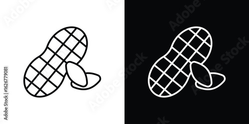 Peanut icon, outline vector sign, logo design download
