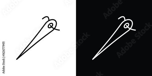 Needle icon, outline vector sign, logo design download