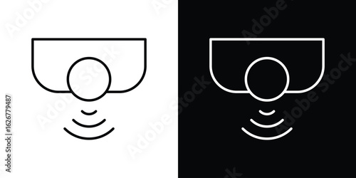 Motion sensor icon, outline vector sign, logo design download
