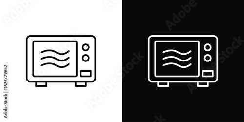 Microwave icon, outline vector sign, logo design download