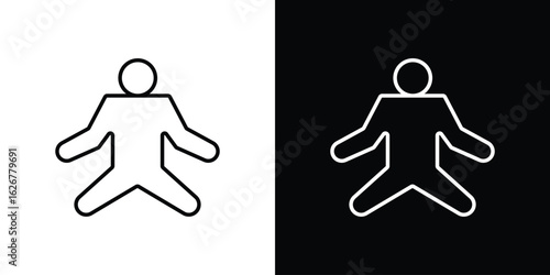 Meditating icon, outline vector sign, logo design download