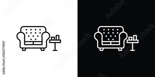 Lounge icon, outline vector sign, logo design download