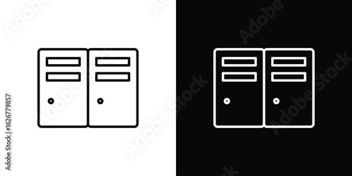 Locker icon, outline vector sign, logo design download