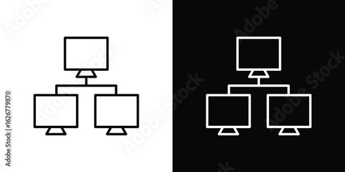 Local network icon, outline vector sign, logo design download