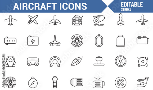Aviation Equipment Icons for Technical Diagrams