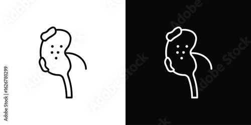 Kidney disease icon, outline vector sign, logo design download