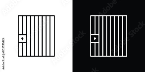 Jail icon, outline vector sign, logo design download