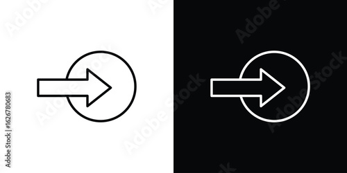 Inside icon, outline vector sign, logo design download