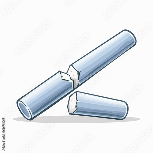 Chalk stick broken in half
