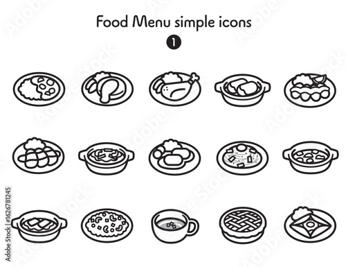 洋食のシンプルアイコン集