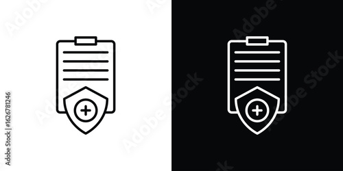 Health insurance icon, outline vector sign, logo design download