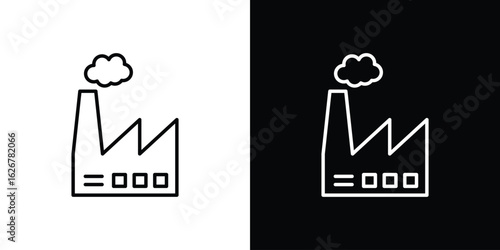 Factory icon, outline vector sign, logo design download