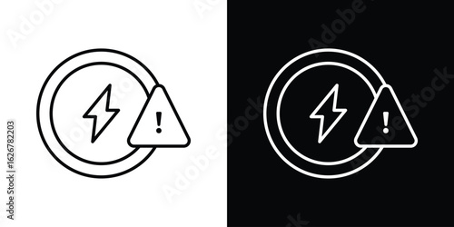 Electric Problem icon, outline vector sign, logo design download