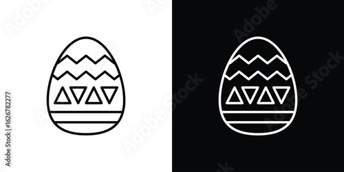 Easter eggs icon, outline vector sign, logo design download