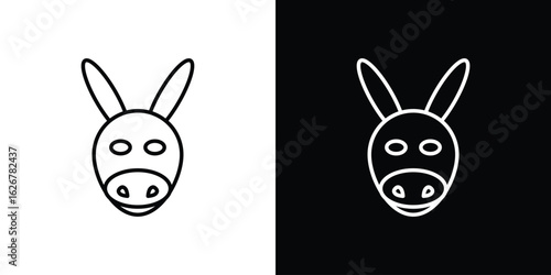 Donkey icon, outline vector sign, logo design download