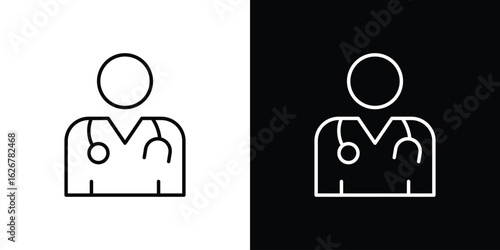 Doctor icon, outline vector sign, logo design download
