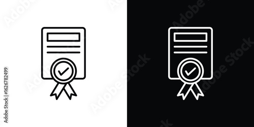 Diploma icon, outline vector sign, logo design download