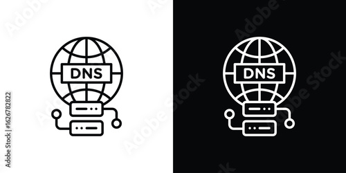 DNS icon, outline vector sign, logo design download