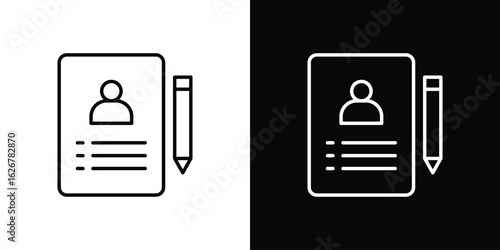 Curriculum icon, outline vector sign, logo design download