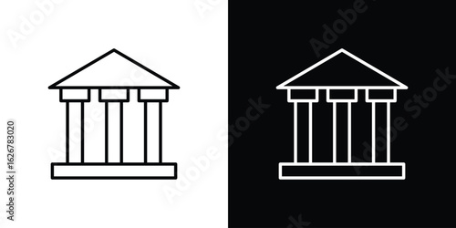 Courthouse icon, outline vector sign, logo design download