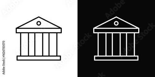 Courthouse icon, outline vector sign, logo design download