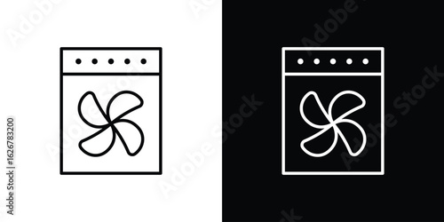 Convection turbofan stove icon, outline vector sign, logo design download