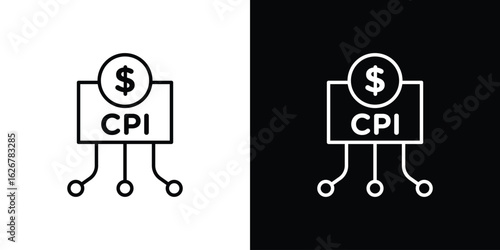 Consumer prices index icon, outline vector sign, logo design download