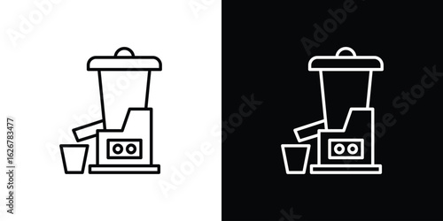 Cold pressed juicer icon, outline vector sign, logo design download